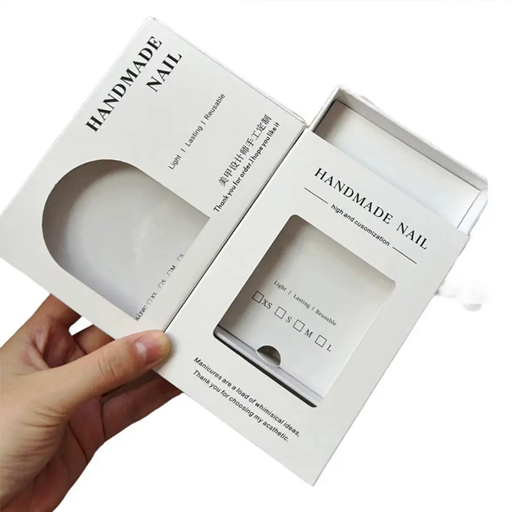 Custom Printed Paper Pull-Out Window Nail Art Inside Gift Presentation Box
