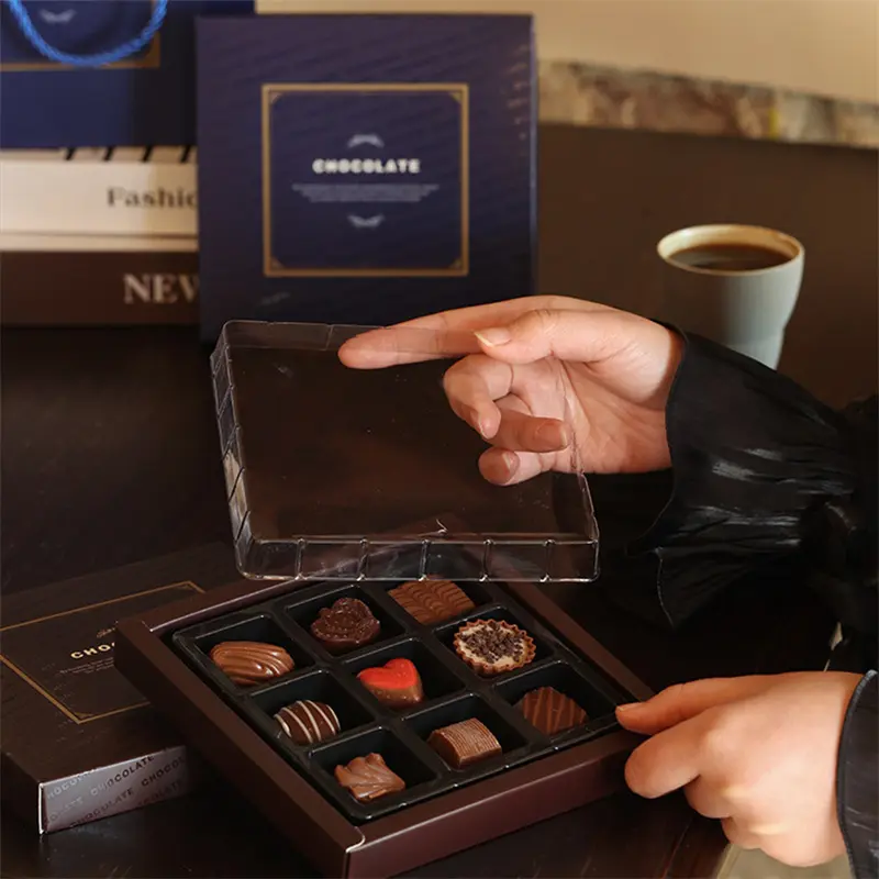 Custom Customized Printing UV Process PET Inner Tray Raw Trickery Chocolate Box For Packing Factory, Service