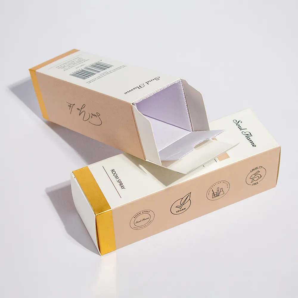 Custom Printed Hot Foil Stamping Collapsible Essential Oil Box Packaging