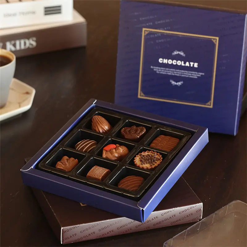 Custom Customized Printing UV Process PET Inner Tray Raw Trickery Chocolate Box For Packing Factory, Service