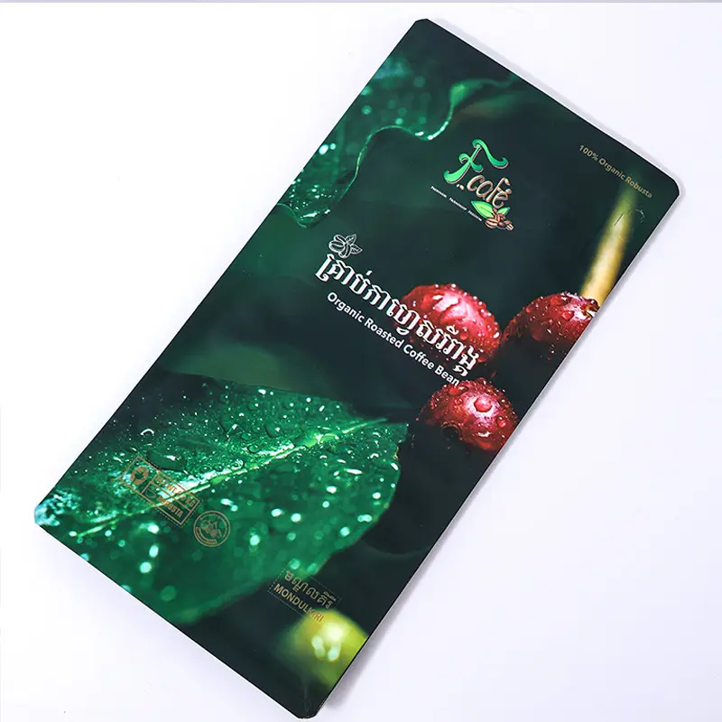Custom Design Aluminum Coffee Bags Stand Up Pouches Design With Valve