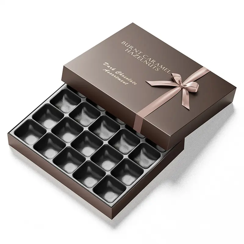 Custom Customized Hot Stamped Bow Chocolate Gift Packing Box With Logo Supplier, Factory
