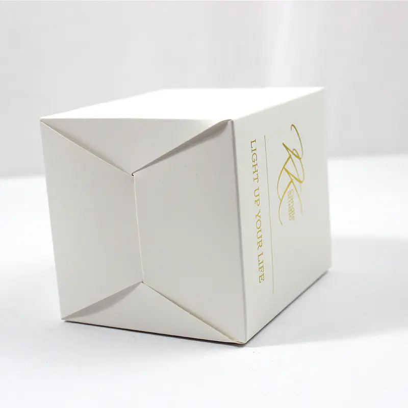 Custom Customized Personalized Square White Card Foil Stamping Candle Boxes Factory, Service