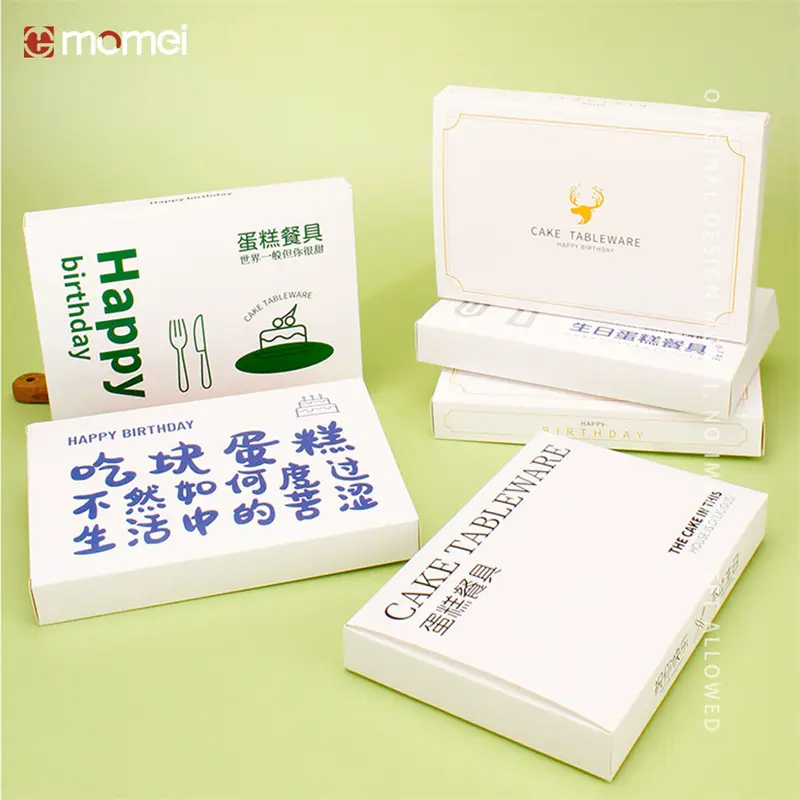 High-Quality Customized Personalized Cake Tableware White Card Paper Packaging Box Suppliers, Factories