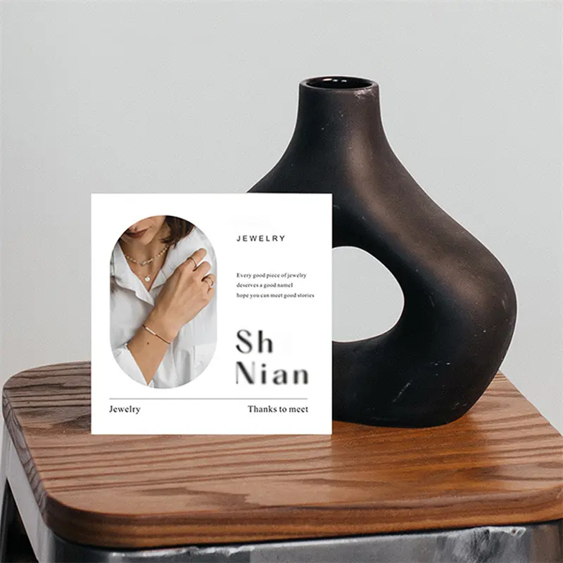 Custom Thank You Card Graphic Design Jewelry Maintenance Nail Services Card Design