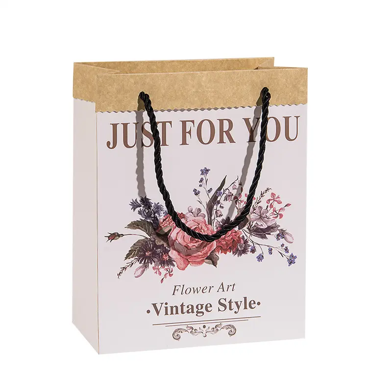 High-Quality Customized Eco Friendly Printed Small Paper Rope Handle Bags For Sweets Factory, Service