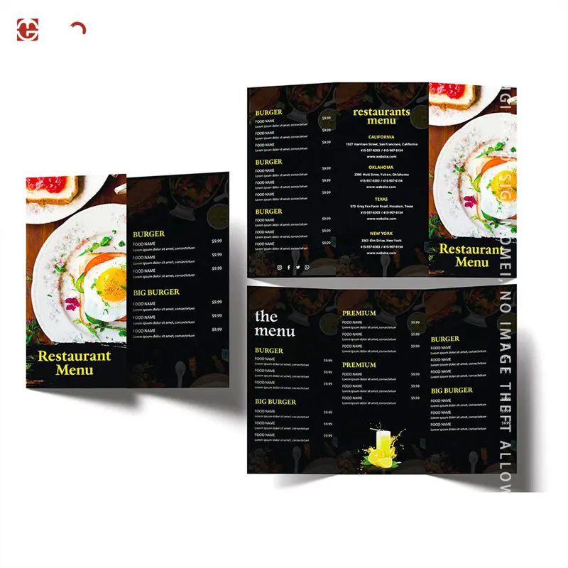 High-Quality Customize Simple Food Booklet Hamburger Restaurant Menu Design Suppliers, Factories