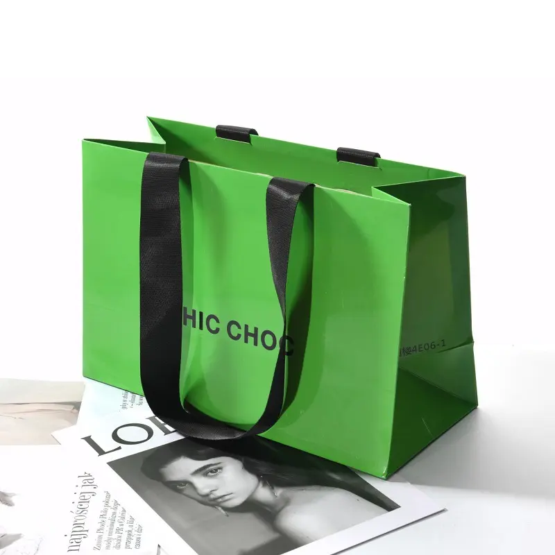 High-Quality Customized Personalised Colored Strong Paper Grocery Bags With Logo Factory, Service