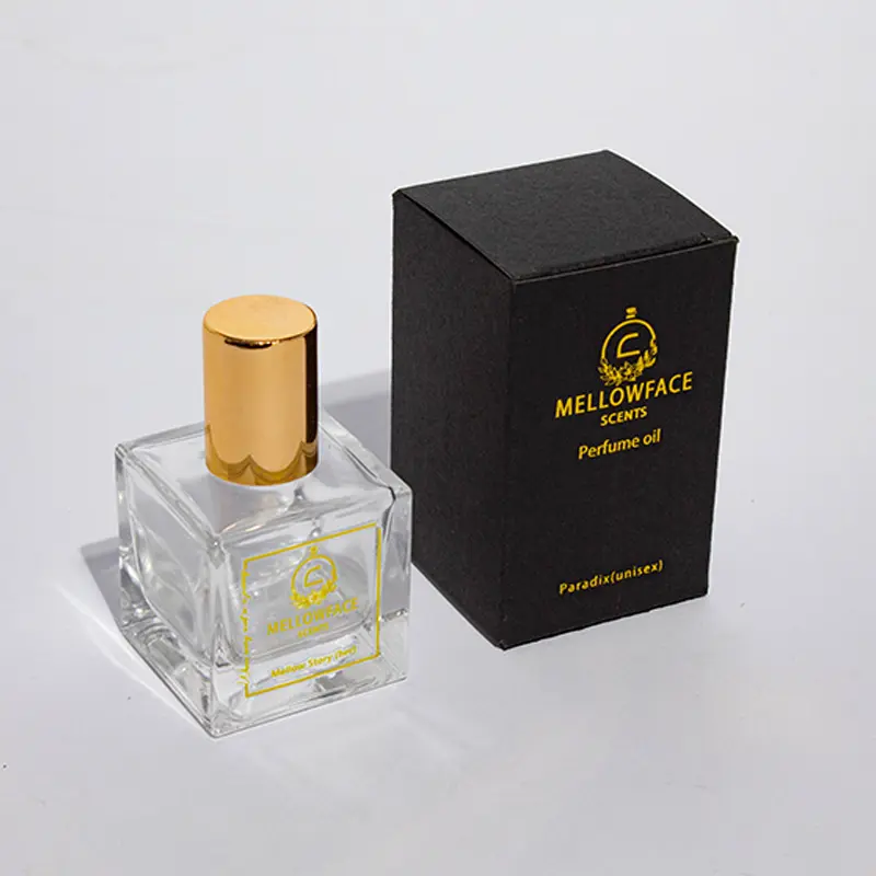 Custom Printed Hot Stamping Black Cardboard Perfume Bottle Boxes Packaging With Inner Support