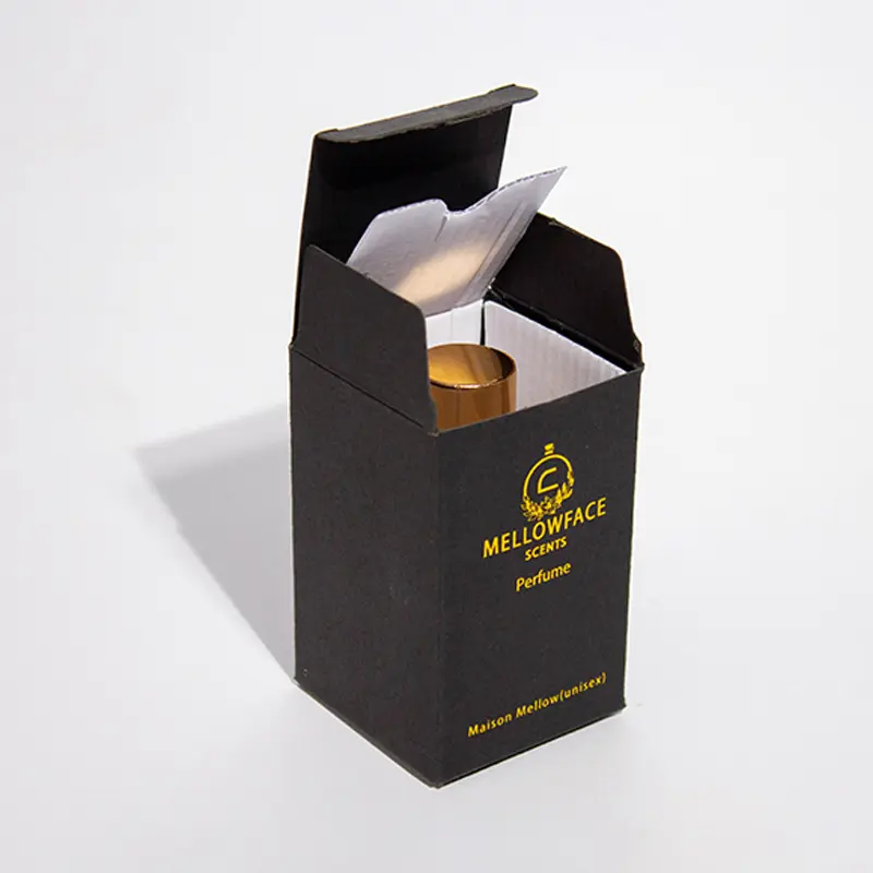 Custom Printed Hot Stamping Black Cardboard Perfume Bottle Boxes Packaging With Inner Support