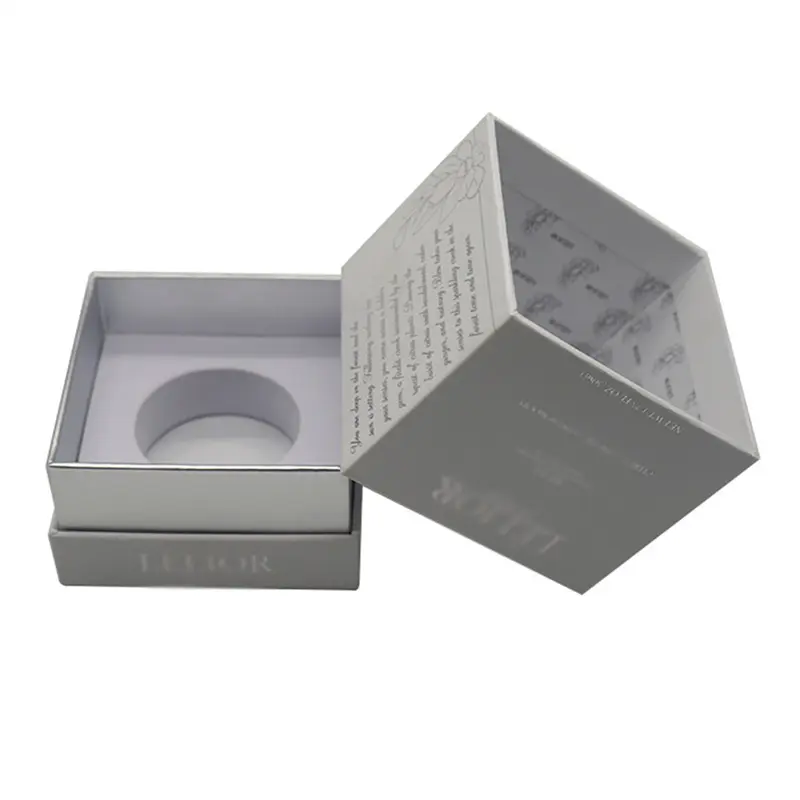 Custom Customized Hot Silver Foil Printed Gift Packaging With Flocked Inner Tray Factory, Service