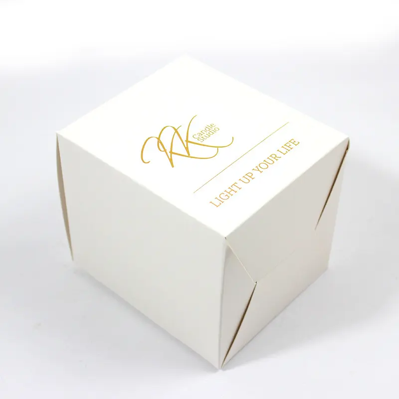 Custom Customized Personalized Square White Card Foil Stamping Candle Boxes Factory, Service