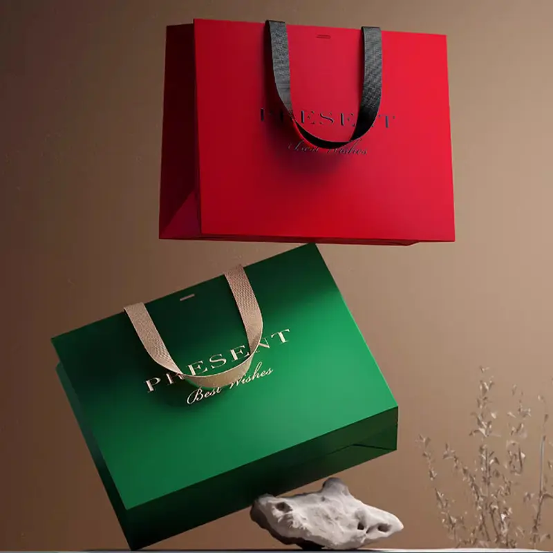 High-Quality Customized Personalised Colored Strong Paper Grocery Bags With Logo Factory, Service