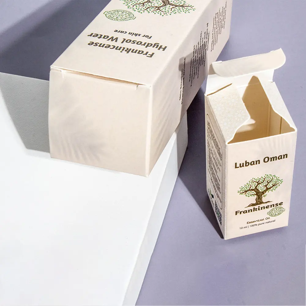 Custom Printed Mono Carton Box Skincare Products White Card Folding Packaging Boxes