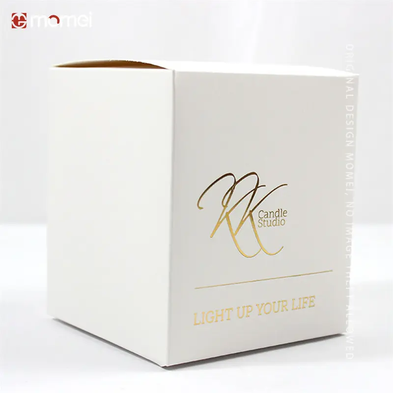 Custom Customized Personalized Square White Card Foil Stamping Candle Boxes Factory, Service