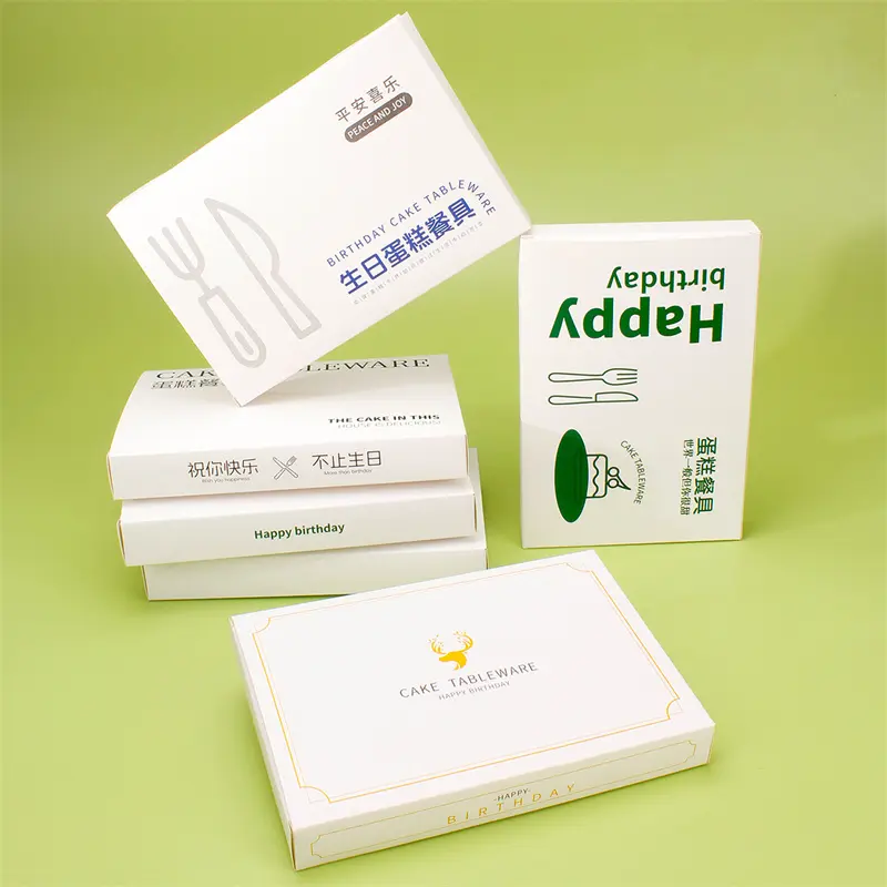 High-Quality Customized Personalized Cake Tableware White Card Paper Packaging Box Suppliers, Factories