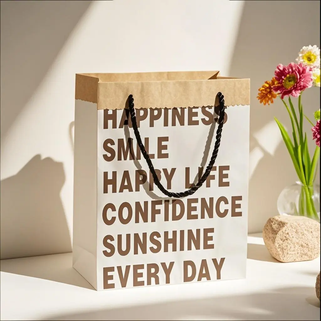 High-Quality Customized Eco Friendly Printed Small Paper Rope Handle Bags For Sweets Factory, Service