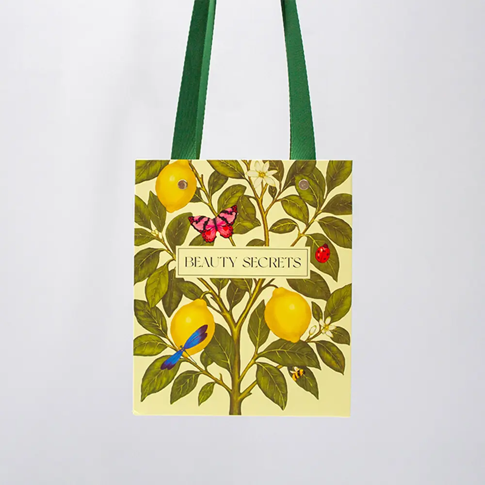 Custom Laminated Rivets Weaving Tote  Paper Gift Bags With Logo Printed