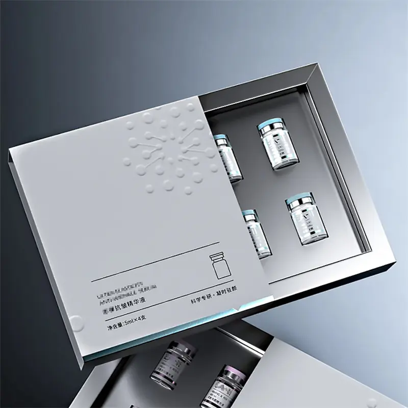High-Quality Customized Silver Cardboard Skincare Boxes from China Suppliers | Anti-Wrinkle Essence Packaging Factory Supplier, Factories
