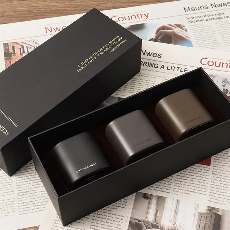 Custom Customized Bronze Foil Stamping Candle Box With Insert Factory, Factories