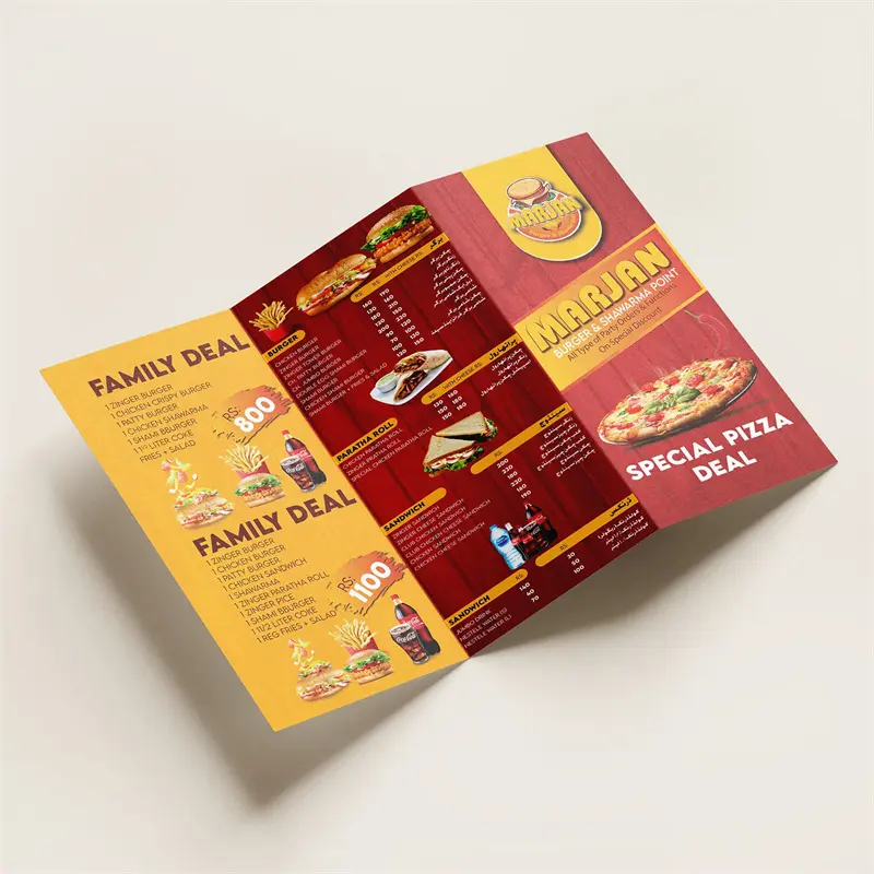 High-Quality Customize Simple Food Booklet Hamburger Restaurant Menu Design Suppliers, Factories