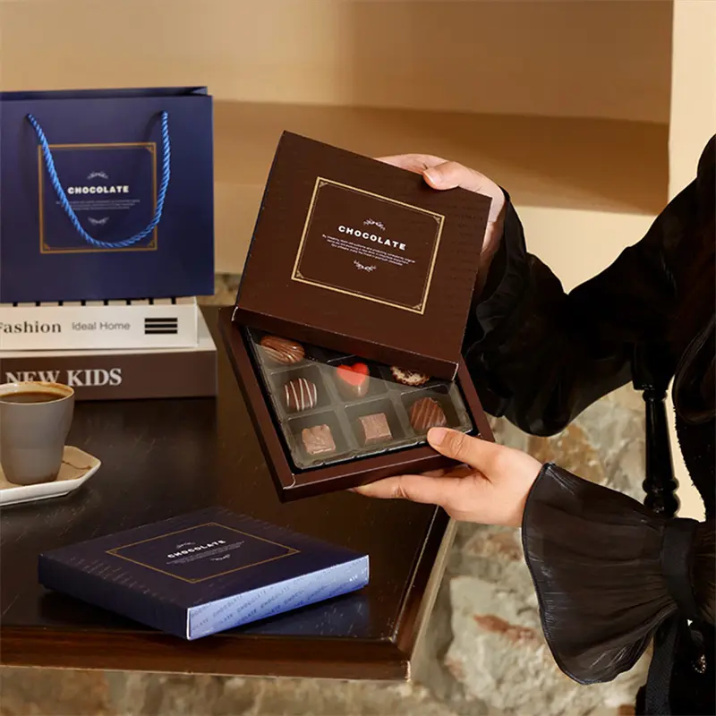 Custom Customized Printing UV Process PET Inner Tray Raw Trickery Chocolate Box For Packing Factory, Service