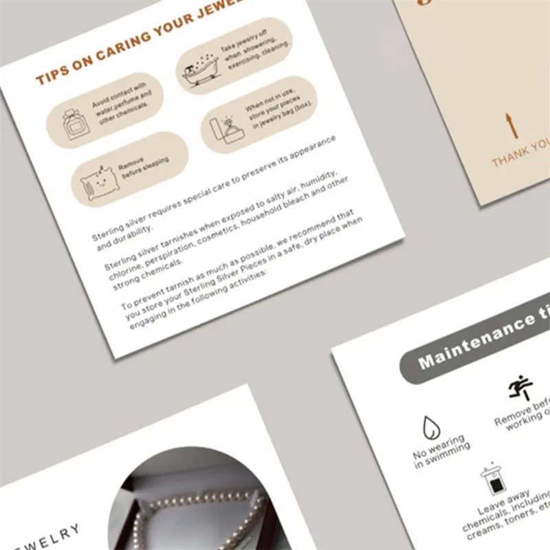Custom Thank You Card Graphic Design Jewelry Maintenance Nail Services Card Design