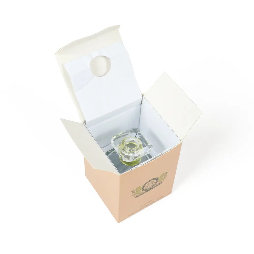 Custom Printed White Card Square Fragrance Paper Box With Insert