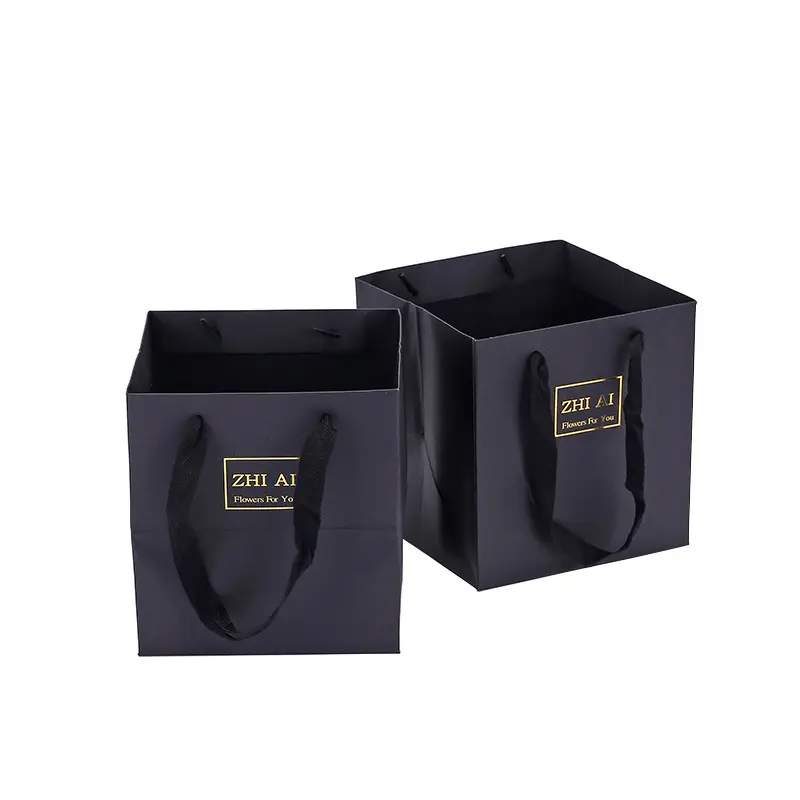 High-Quality Bespoke Printed Square Floral Thick Paper Carry Bags For Gifts Factory, Factories