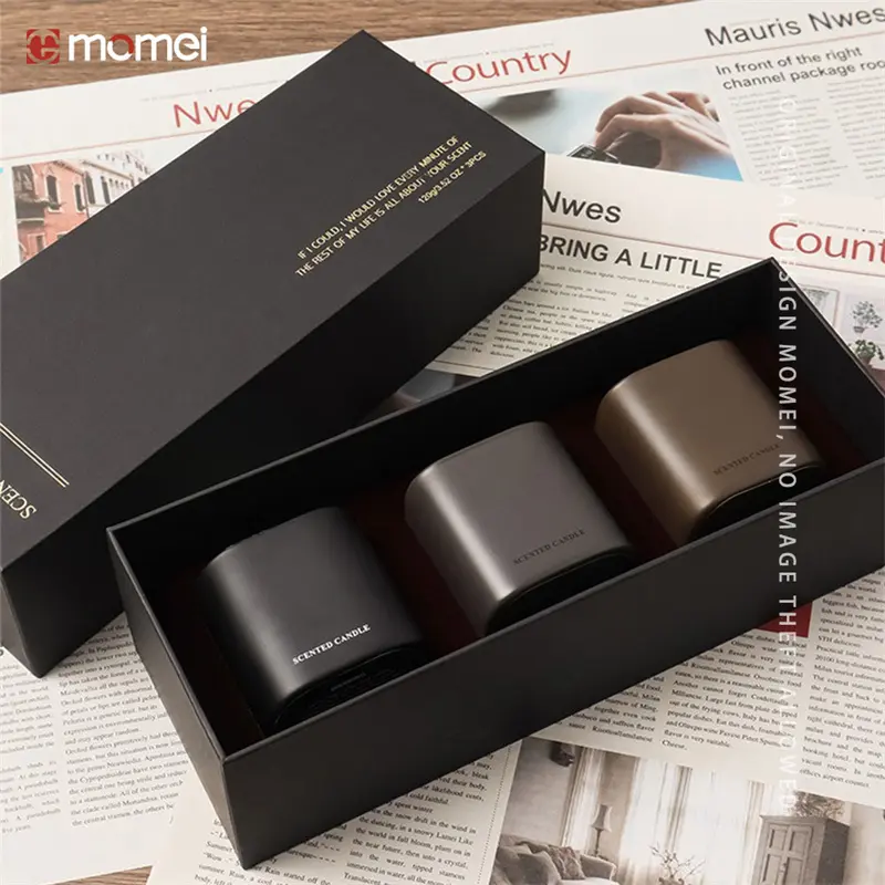 Custom Customized Bronze Foil Stamping Candle Box With Insert Factory, Factories