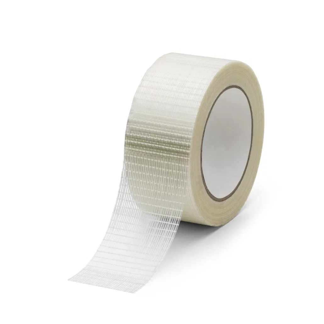 Cross filament Strapping Tape Heavy Duty Transparent Reinforced Fiberglass Tape