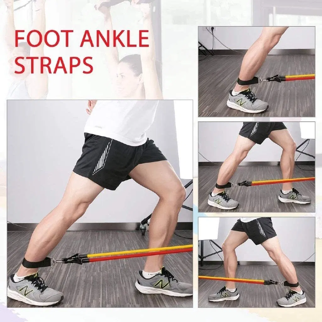 11PCS Resistance Band Bands Leajoy High Quality 11PCS Latex Resistance Band Bands Set with Foam Handles for ABS Exercise Workout Fitness Kits