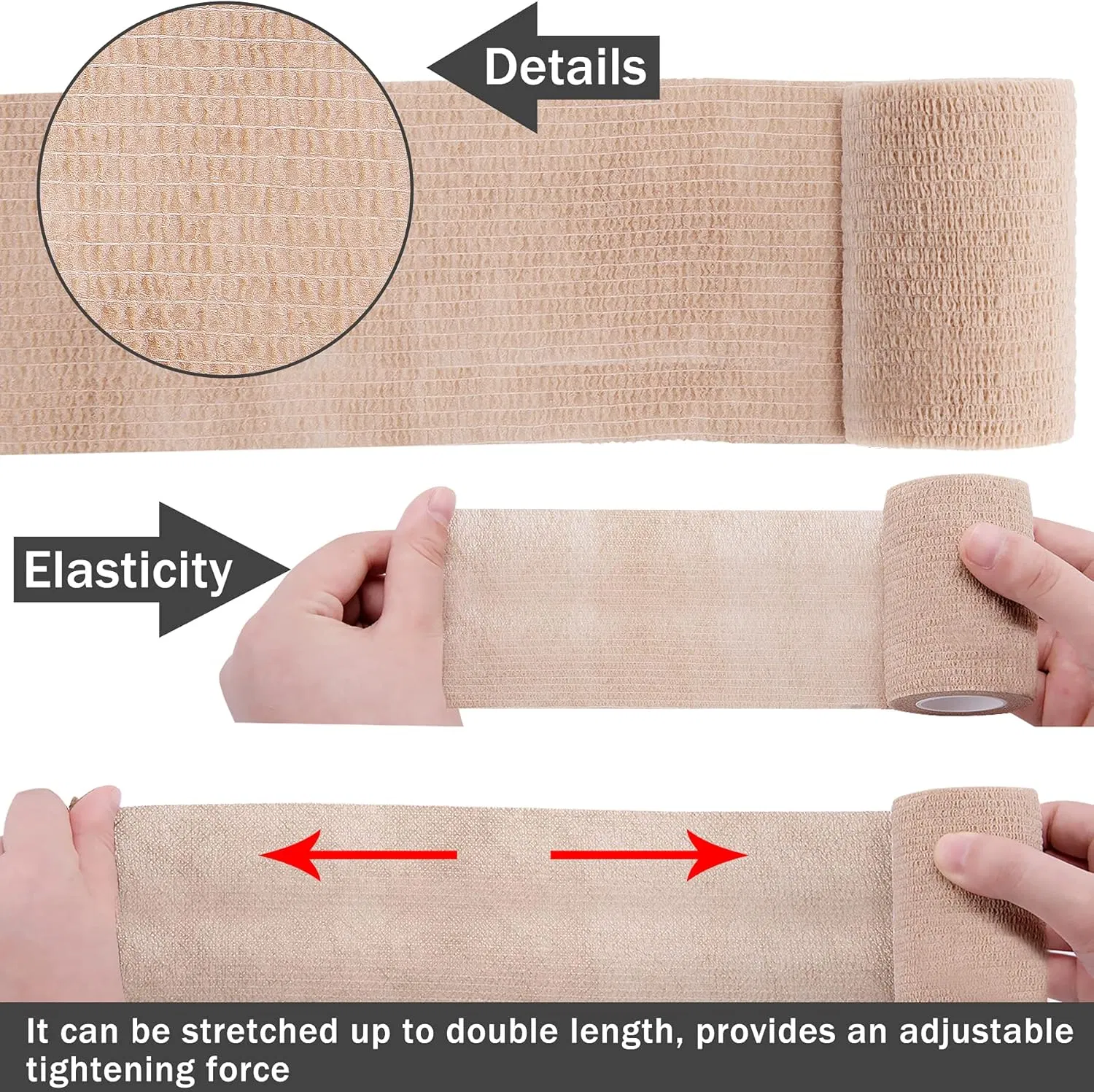 CE Certificated Medical Non Woven Cohesive Elastic Bandages for Ankle Sprains &amp; Swelling