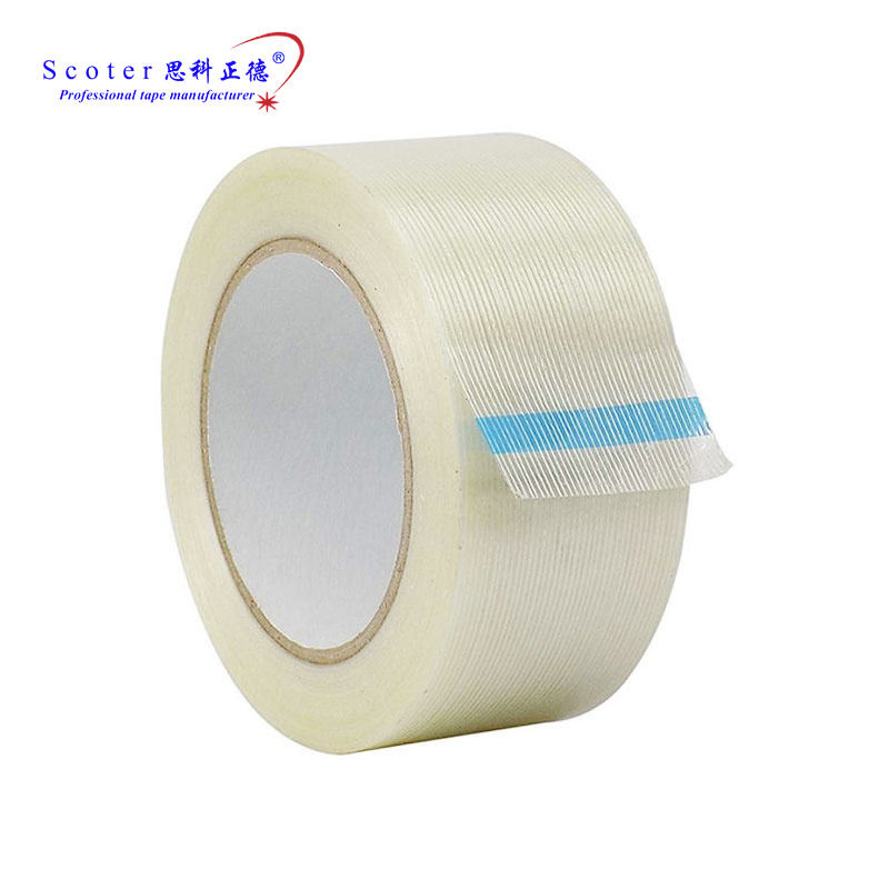 Heavy Duty Packing Tapes Self Adhesive Strapping Reinforced Clear Fiberglass Tape