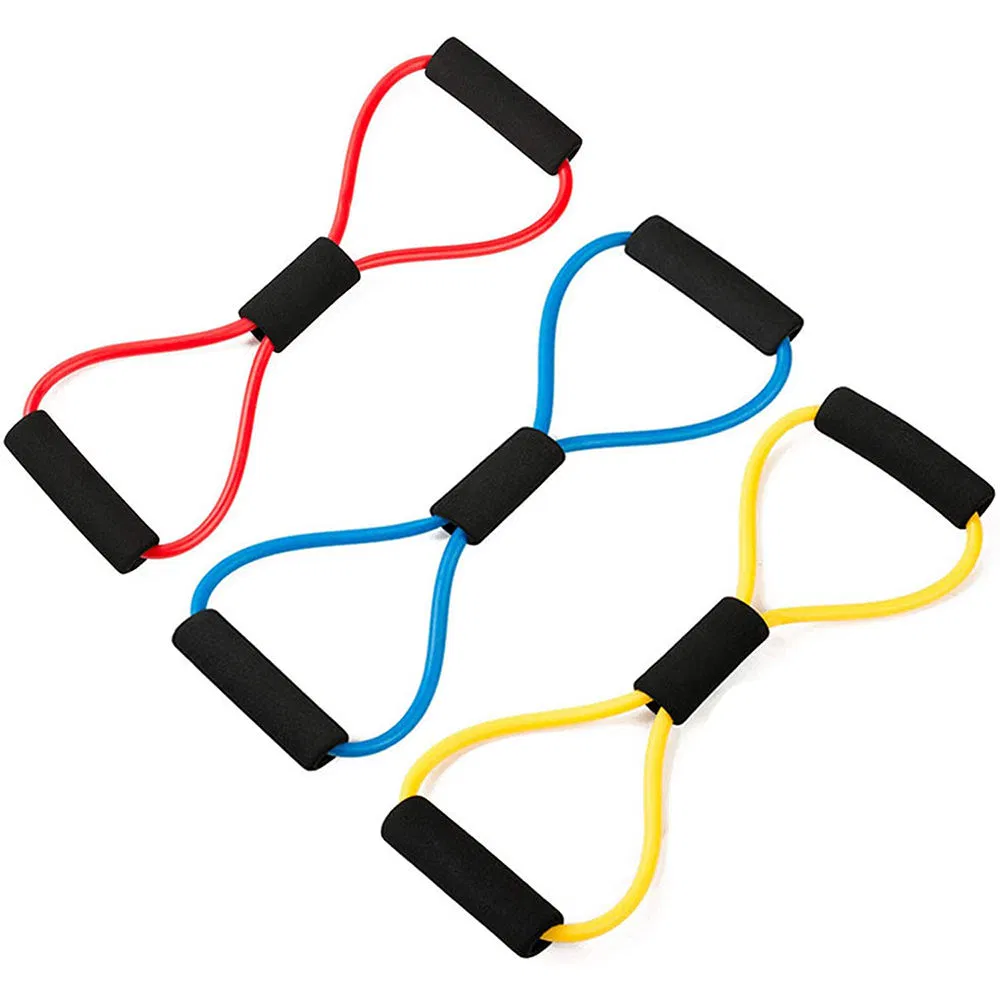 Gym Fitness Accessories Latex Tube Home Training Figure 8 Shape Resistance Band for Woman Man Workout Body Building