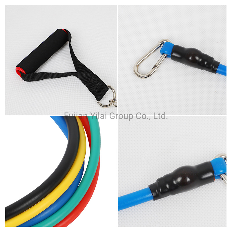 Latex Resistance Band Set with Foam Handles for ABS Exercise Workout Fitness Rally 11 Sets