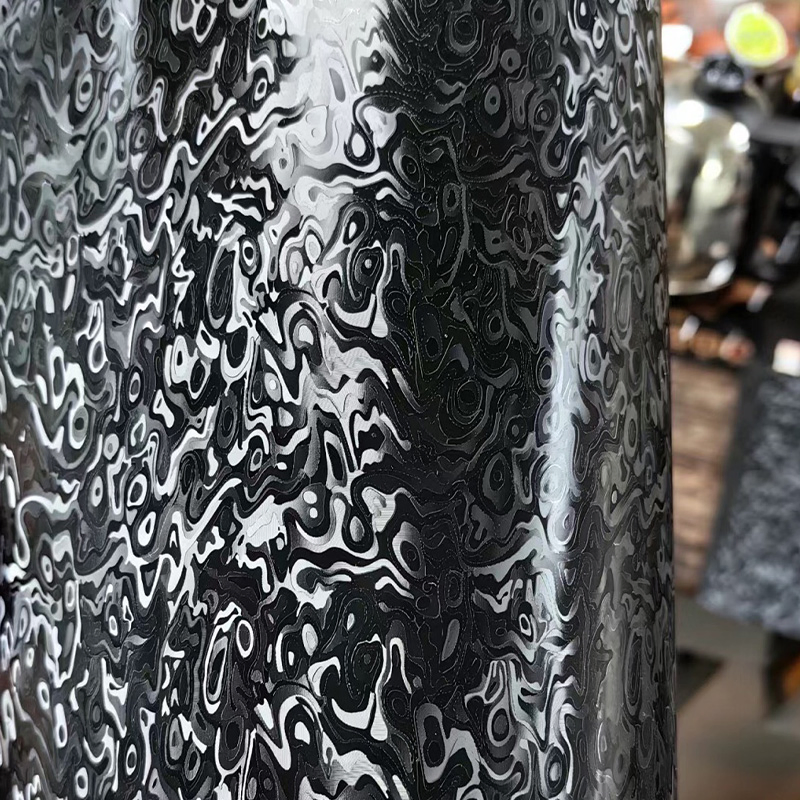 Glossy Ghost Black Carbon Fiber Vinyl Self Adhesive Film Car Wrap