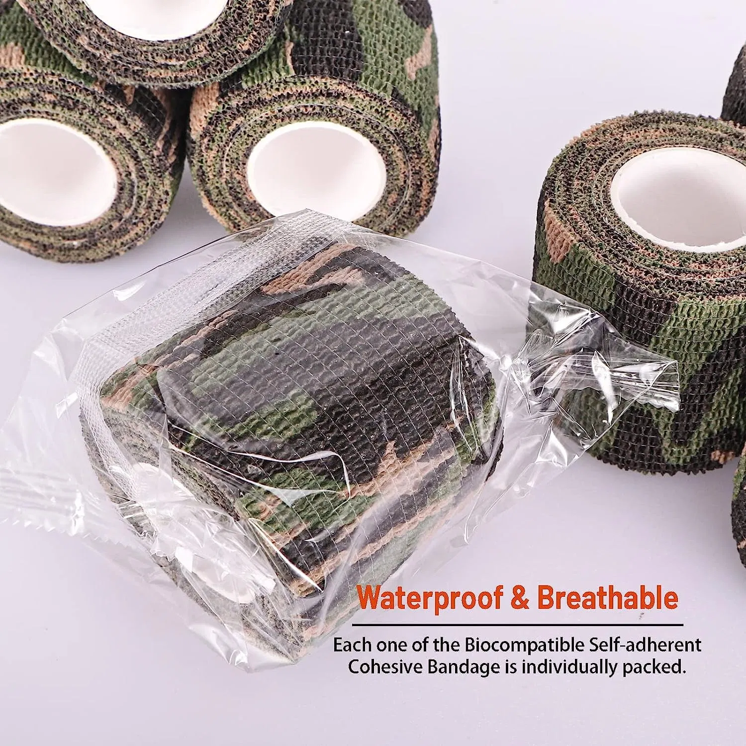 Camou Self Adherent Cohesive Bandage for Medical, Sports, Ankle, Stretch Athletic Wrist Sprains