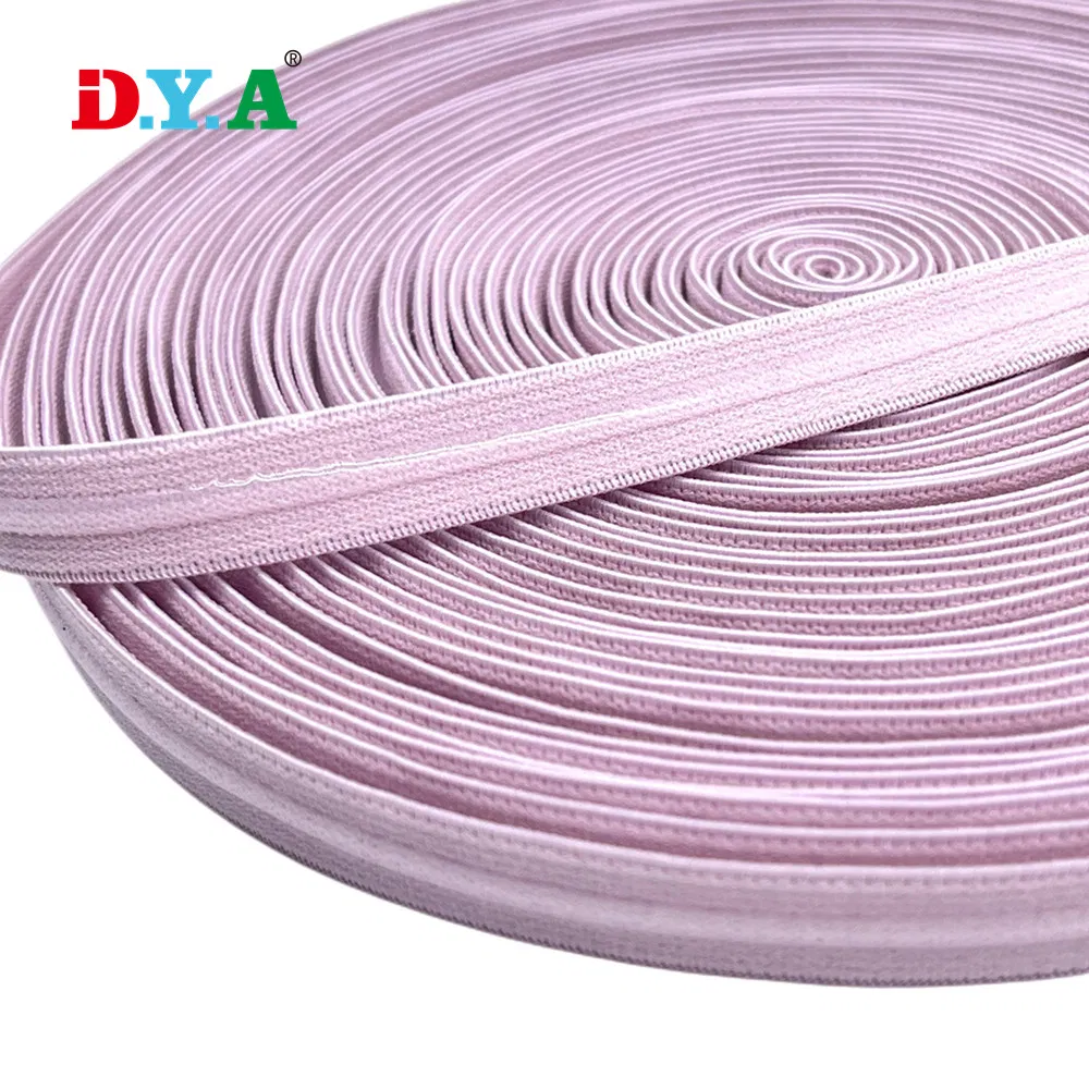 Custom Solid Color Anti Slip Silicone Nylon Elastic Tape for Bra Strap Shoulder Strap