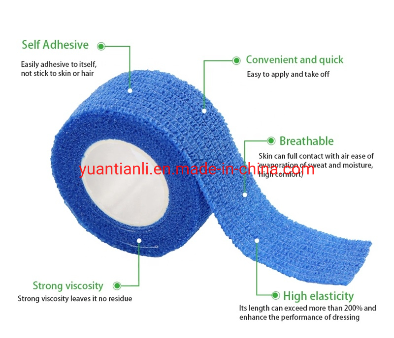 Hospital Grade Medical Sports Wound Support Dressing Custom Print Colored Self Adhesive Vet Wrap Cohesive Elastic Bandage