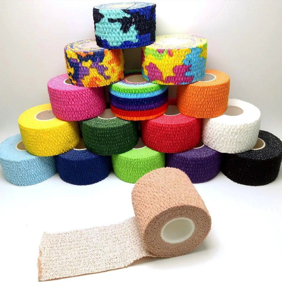 High Quality 5cm*4.5m Light Eab Cotton Hand-Tearable Elastic Adhesive Crossfit Bandage Multi-Color Wholesale with Breathable Function