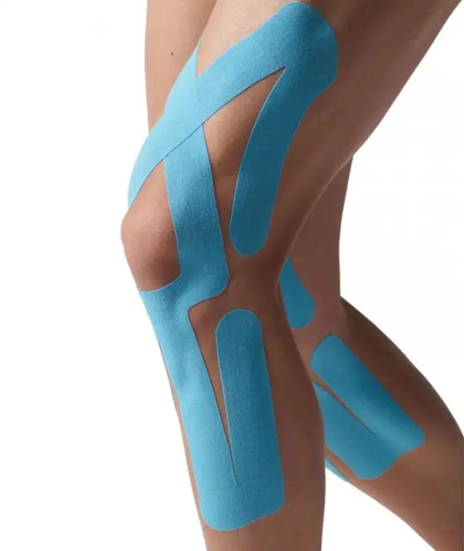 Kinsiology Tape with Muscle Support on The Wrist, The Knee, The Ankle, The Elbow
