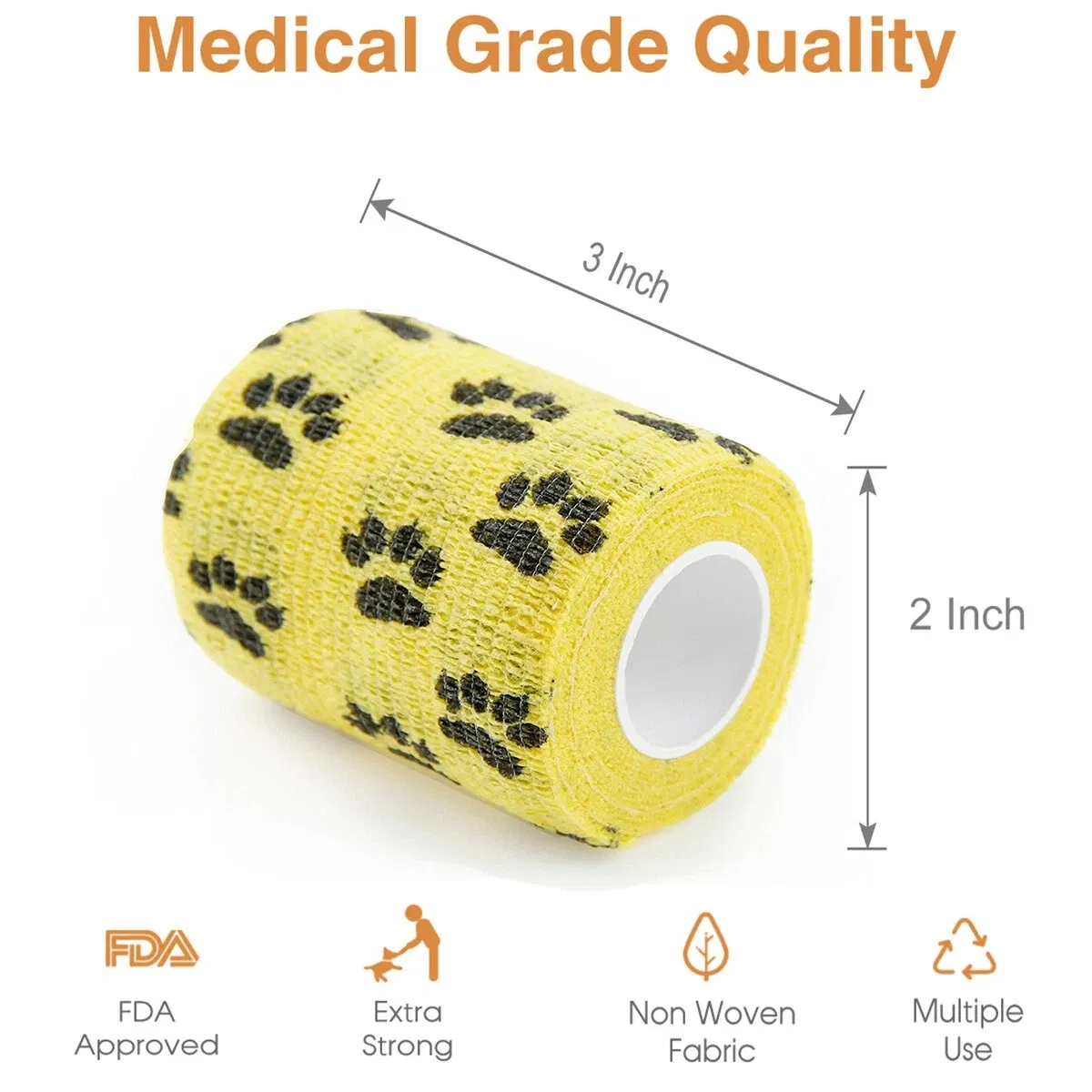 7.5cm 10cm Self Adhesive Bandage Vet Wrap Bandage for Pets