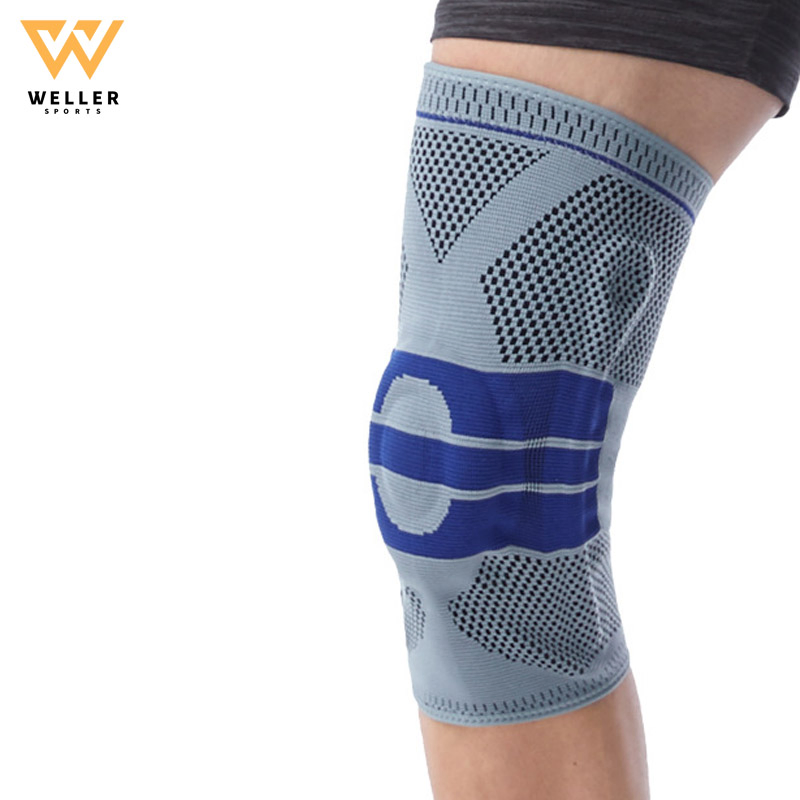 Stabilizing Compression Knee Sleeve Brace with Cushioned Pad for Pain Relief Sport Protection