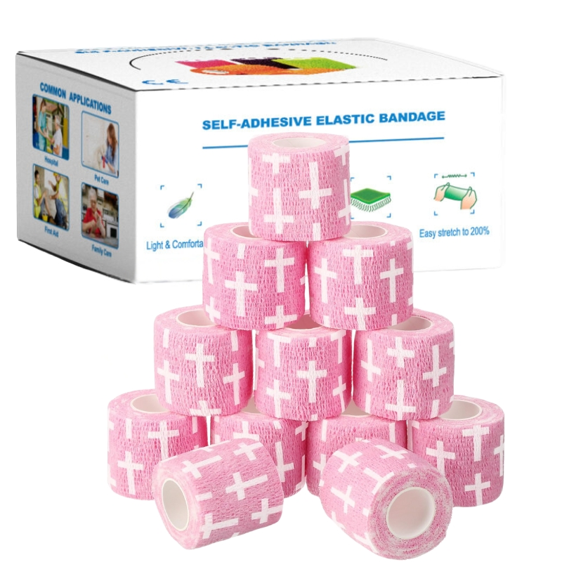 Custom Printed Non Woven Cohesive Elastic Bandage for Wrist, Ankle, Baseball Football