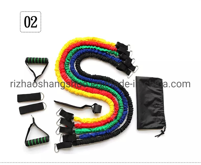 with Safety Nylon Fabric Covered with Foam Handles and Nylon Sleeve for Yoga Pilates Leg Workout 11PCS Resistance Tube Set Resistance Band