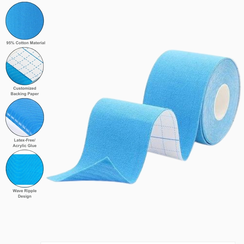 Latex-Free Breathable Athletic Kinesiotape Sport Tapes for Football Players with OEM Printing
