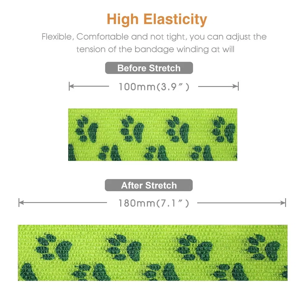 Wholesale Self Adhesive Pawprint Vet Wrap Bandage