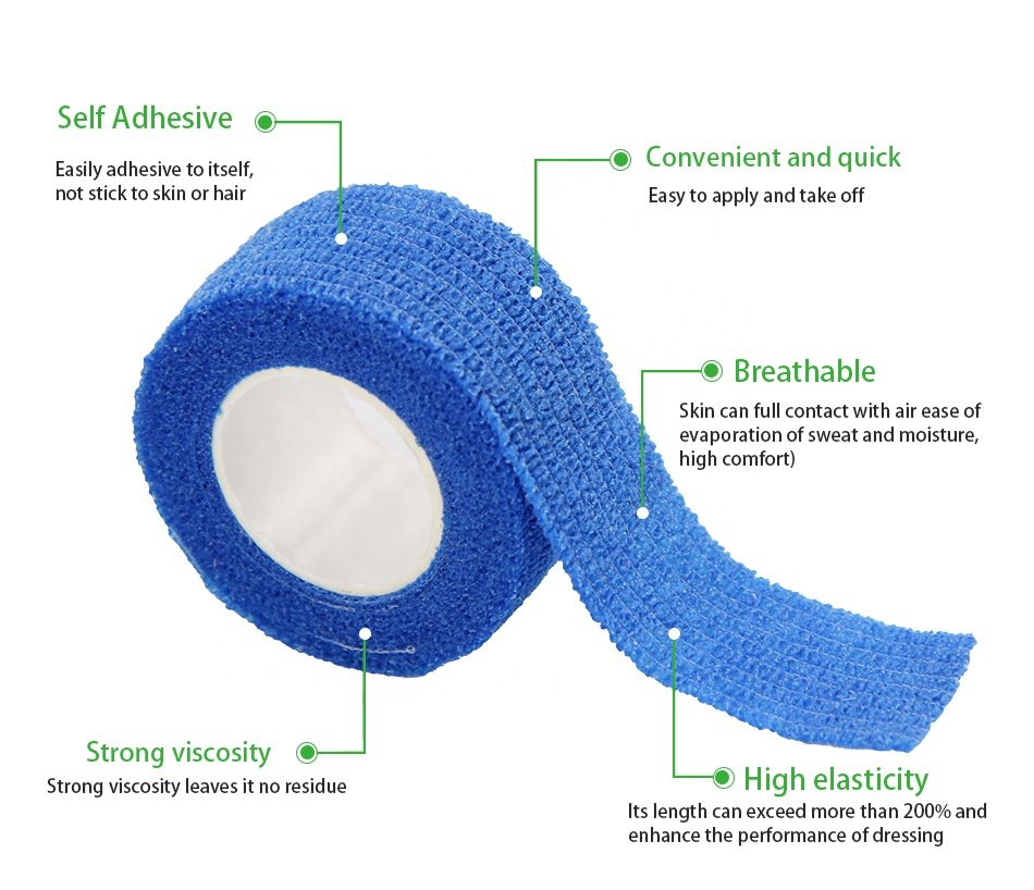 HD5 High Quality Elastic Self Adhesive Bandage/Cohesive Bandage Latex Free Vet Wrap