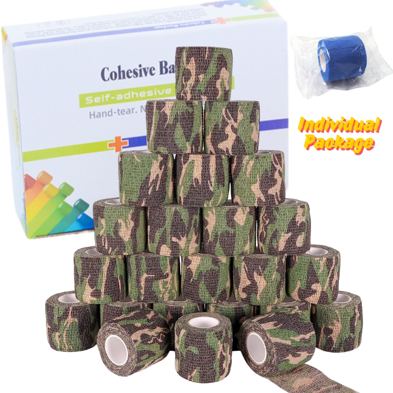 Camou Self Adherent Cohesive Bandage for Medical, Sports, Ankle, Stretch Athletic Wrist Sprains